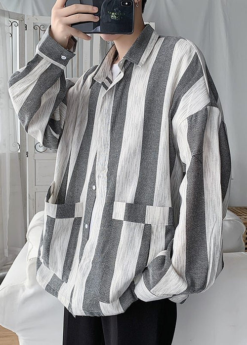 Long sleeve shirt with artistic stripes