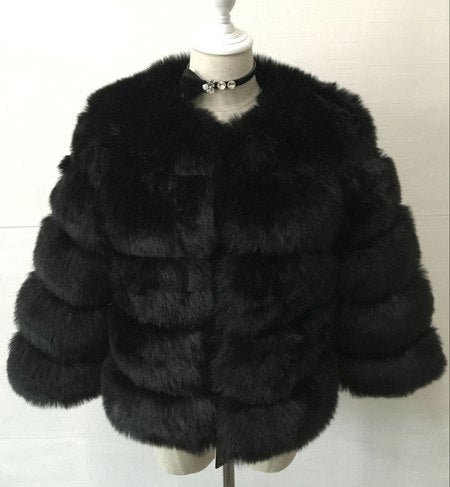 S-3XL Mink Coats Women Winter New Fashion FAUX Fur Coat Elegant Thick Warm Outerwear Fake Fur Jacket Chaquetas Mujer