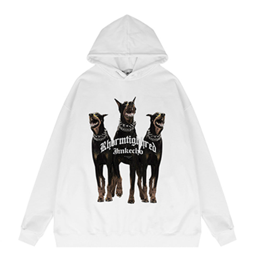 Three Doberman Pinscher Printed Hoodie Men