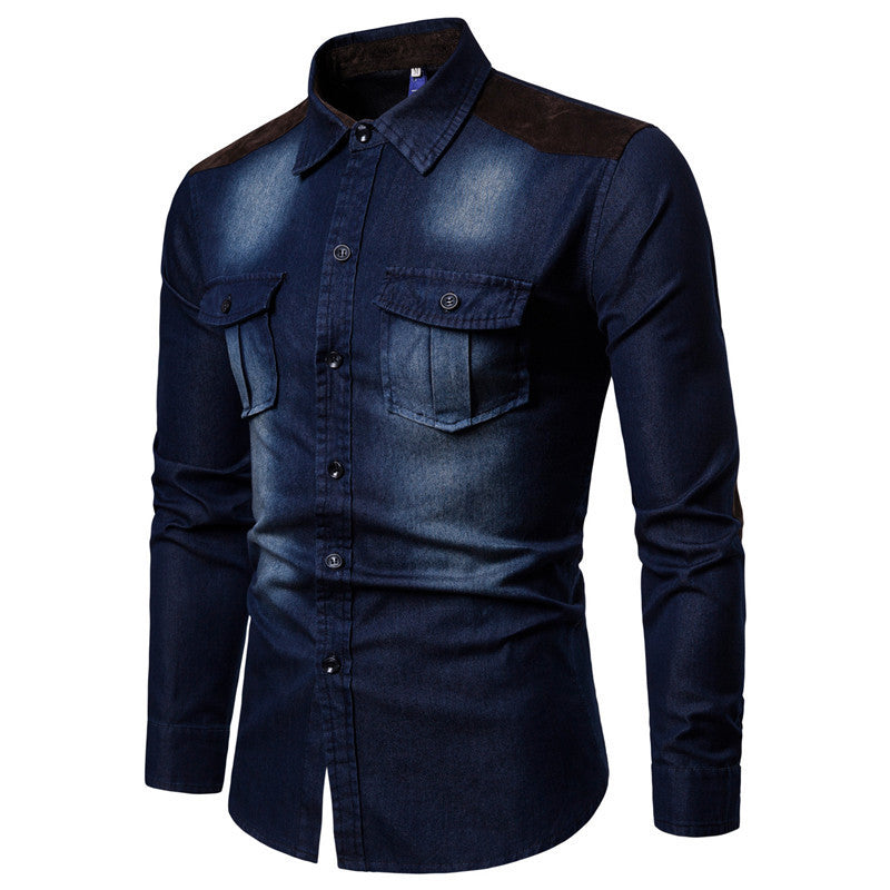 Patch denim shirt