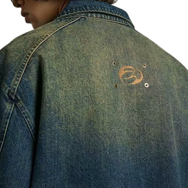 Autumn High-grade Pu Handsome Denim Coat For Men And Women