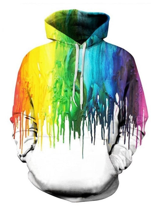 3D Hoodies Men Splatter Colorful Paint Stains 3D Print Sweatshirt Streetwear Pullovers