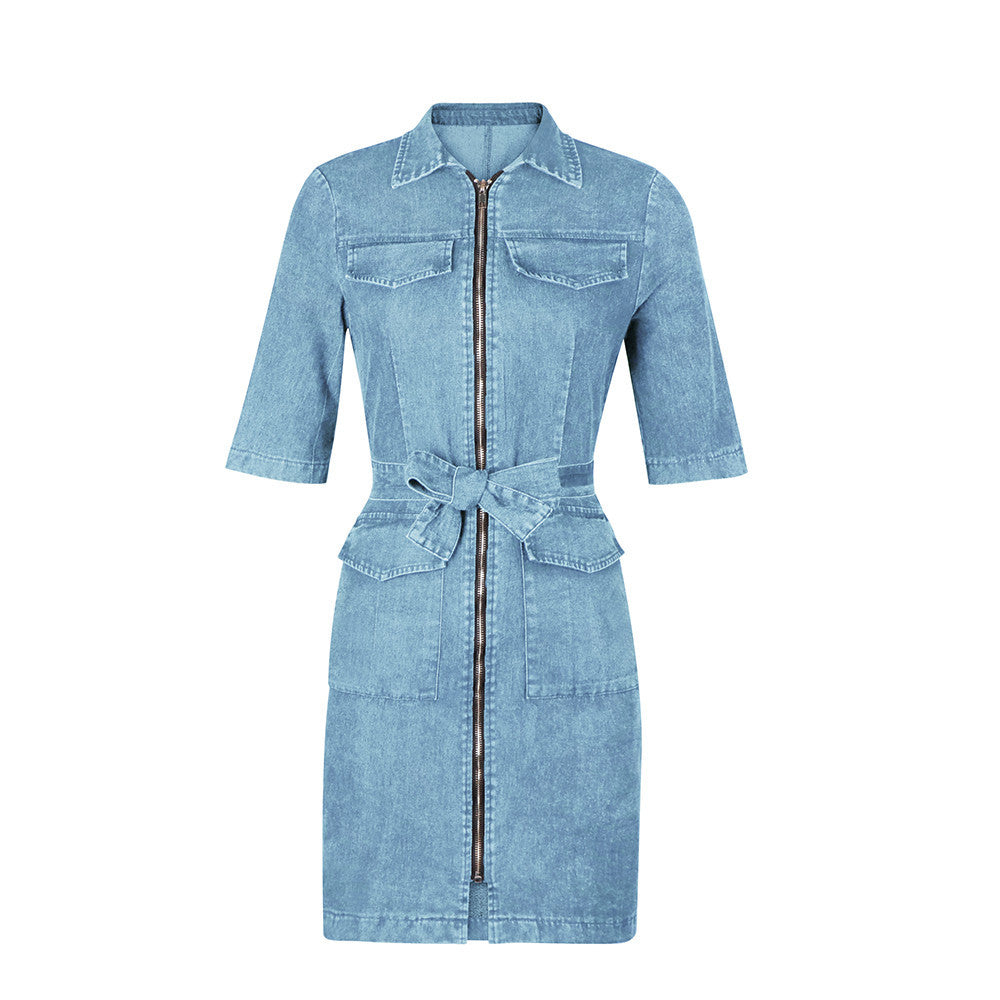 Workwear denim skirt