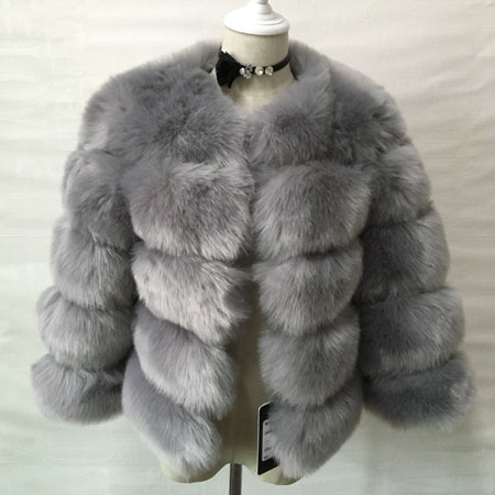 S-3XL Mink Coats Women Winter New Fashion FAUX Fur Coat Elegant Thick Warm Outerwear Fake Fur Jacket Chaquetas Mujer