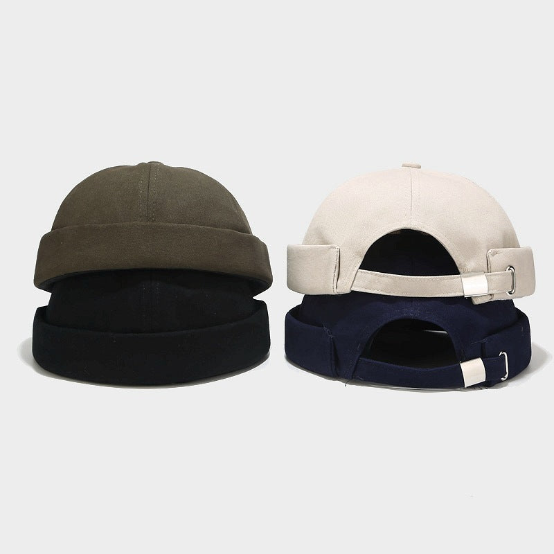 Cotton Retro Solid Color Light Board Landlord Hat Men