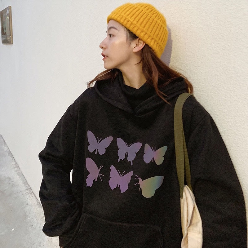 Women's Loose Hooded Plus Fleece Sweater