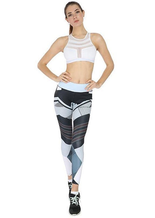 Yoga Pants Digital Honeycomb Print Hip Lift Stretch High