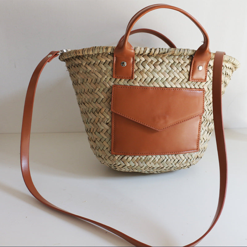 Grass Diagonal Hand-Held Women S Straw Bag