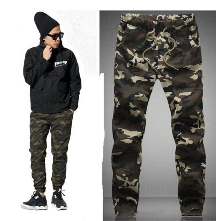 Men'S Camouflage Trousers Couples Tie-Pants Casual Pants