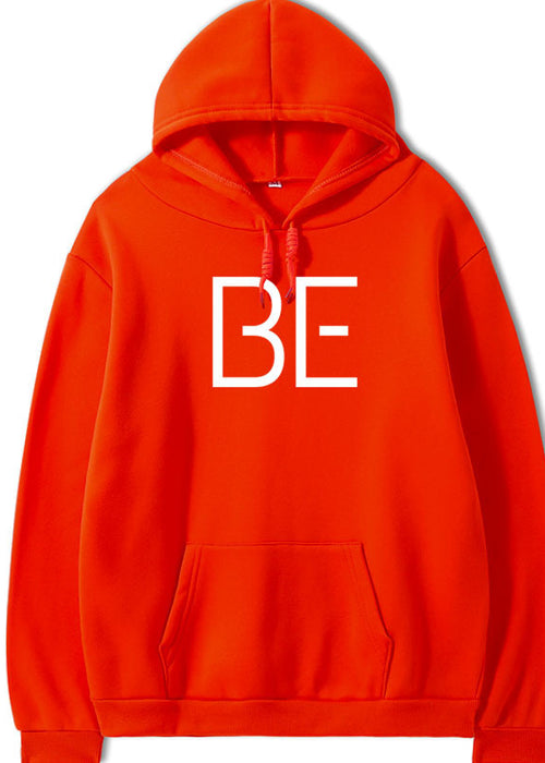 Printed Hoodie BE Letters Men And Women Plus Size Double Hood Sweater Women