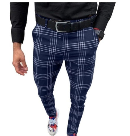 Large Plaid Striped Casual Pants Fashion Foot Pants