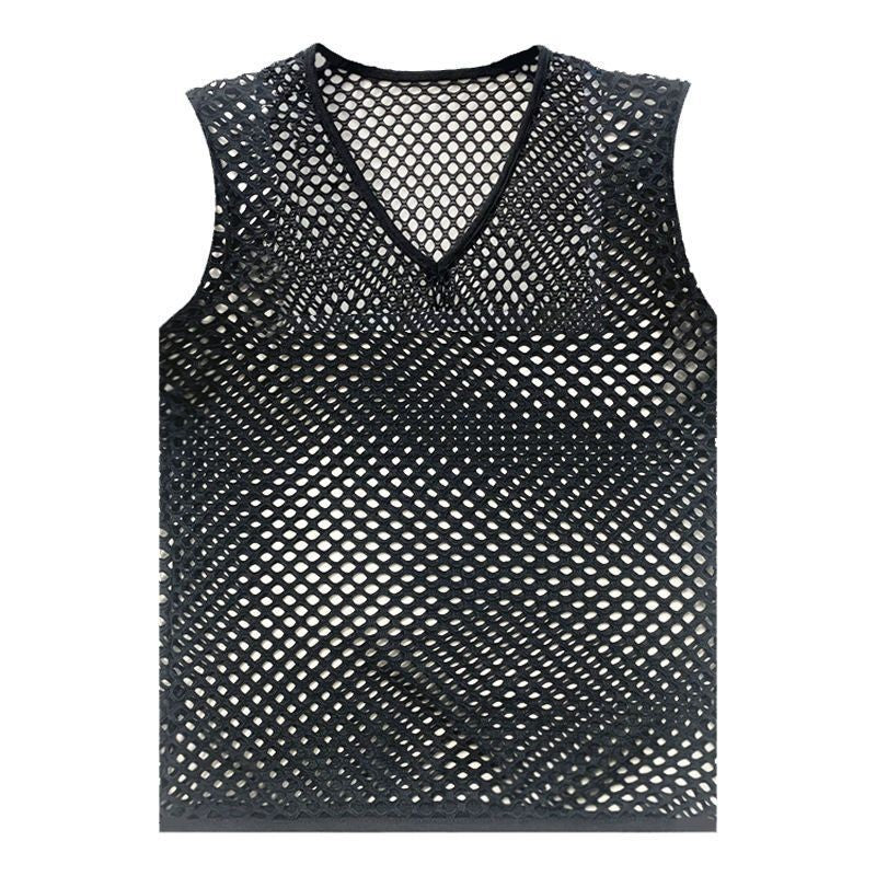 Slim Mesh Vest Short Mesh Men's Empty Blouse