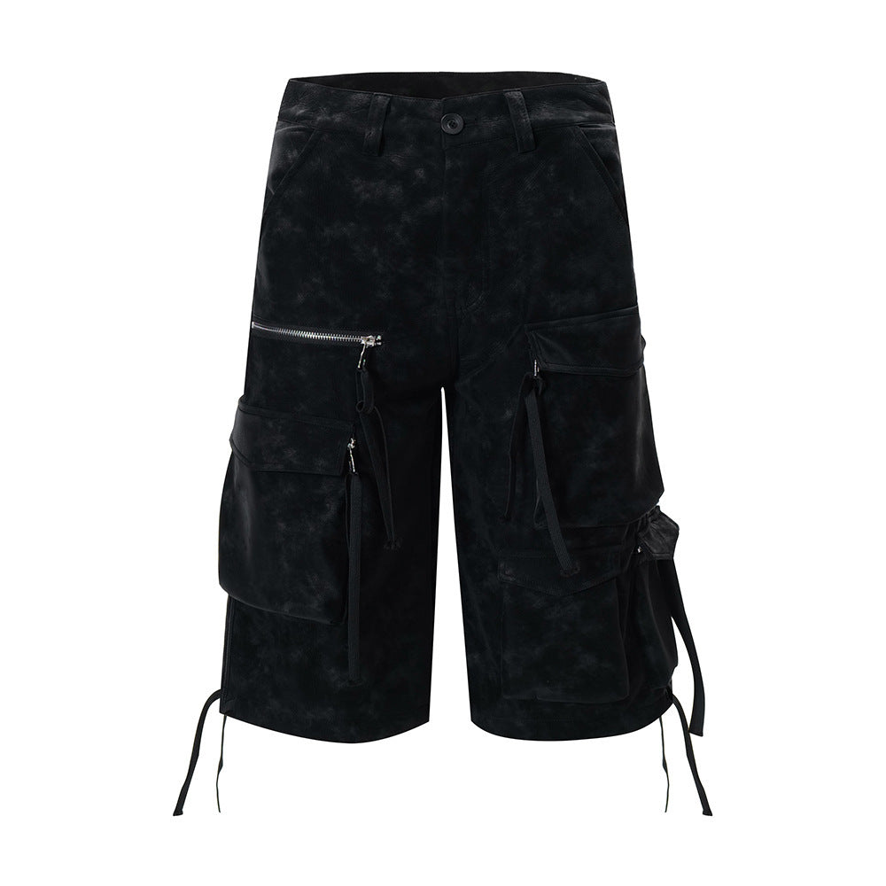 Old Fashion Personality Men Leather Shorts