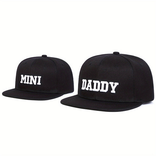 3pcs/ set DADDY MAMA MINI Letter Embroidered Hip Hop Hats Parent-child Hats Outdoor Adjustable Sunscreen Leisure Hat Spring Autumn Travel Tourism Beach Vacation