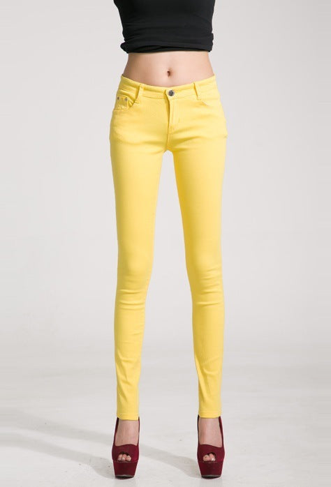 Color pencil pants slim slimming candy-colored pants