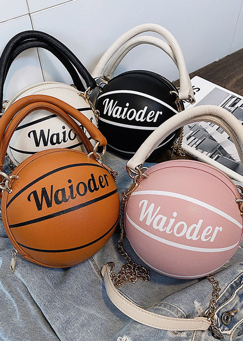 Basketball Shape Handbags and Purses for Women Chain Shoulder Crossbody Bag Girls Ladies HandBags