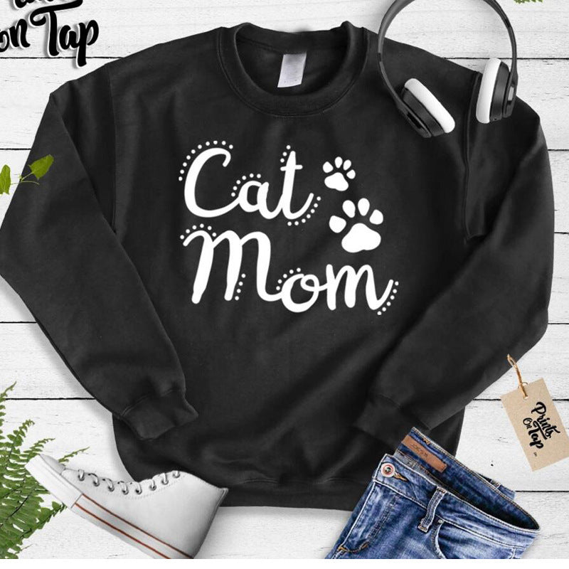 Cat cat paw print lady sweater