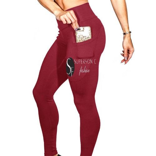 Solid Color High Elastic Fitness Hip Lift High Waist Yoga Pants