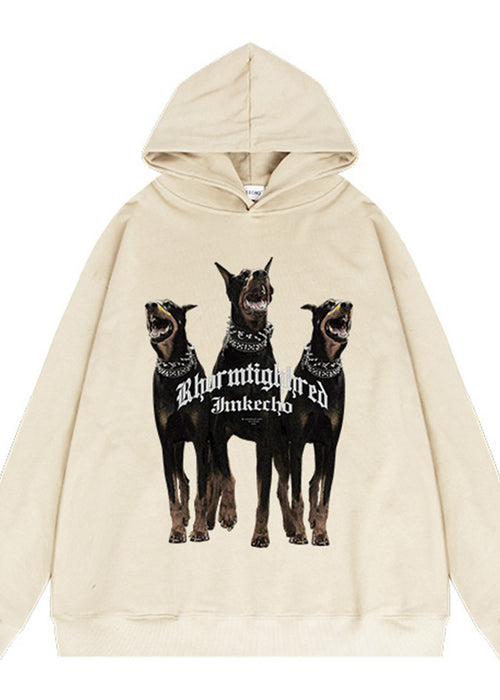 Three Doberman Pinscher Printed Hoodie Men