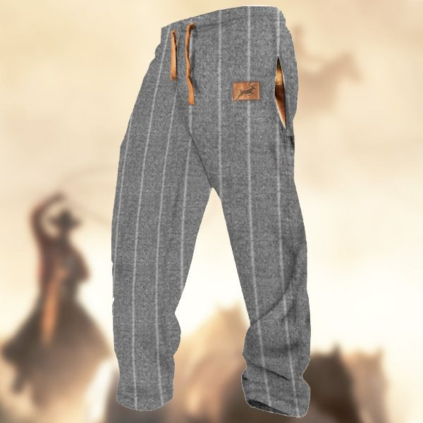 Printed Drawstring Men's Casual Pants