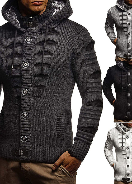 Sweater Men's Hooded Knitted Cardigan Jacket