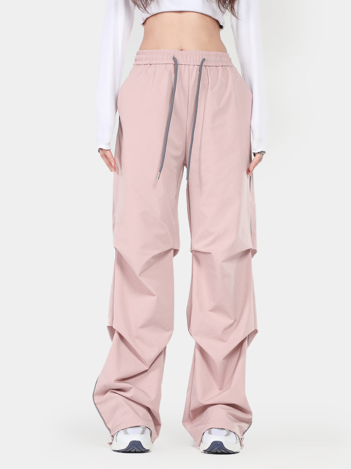 Mop Pants Women's Loose Casual Pleated Paratrooper Pants