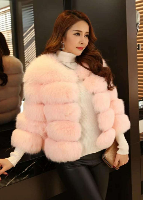 S-3XL Mink Coats Women Winter New Fashion FAUX Fur Coat Elegant Thick Warm Outerwear Fake Fur Jacket Chaquetas Mujer