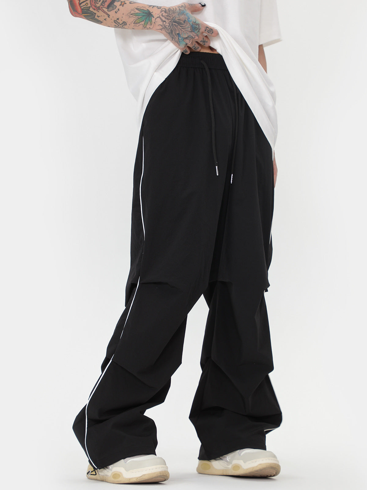 Mop Pants Women's Loose Casual Pleated Paratrooper Pants