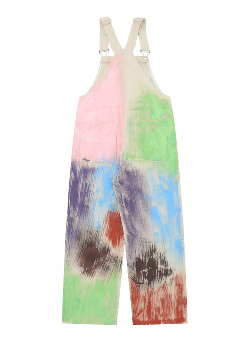 Painting Graffiti Denim Suspender Pants Men