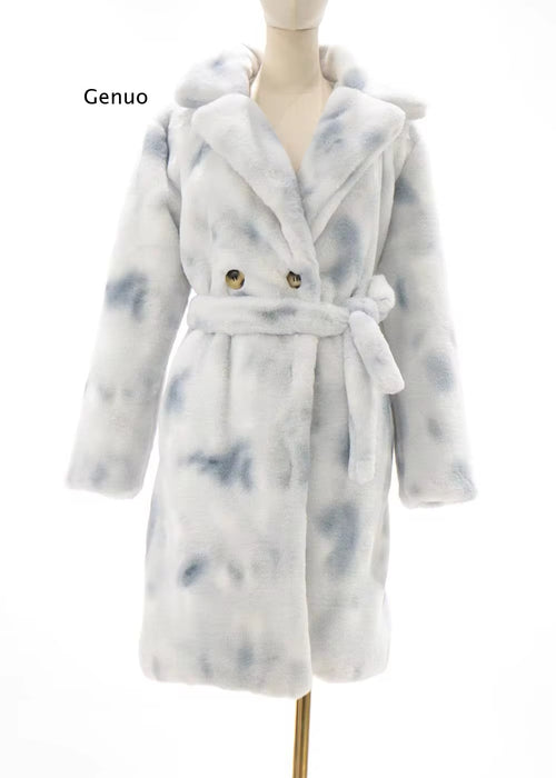 Eco-Friendly Fur White Fox Coat Winter Thick New Jackets Female White Fashion Clothing Women'S Outerwear No Hood