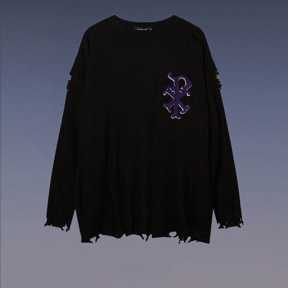 Retro Street Niche Tide Brand Dark Sweater