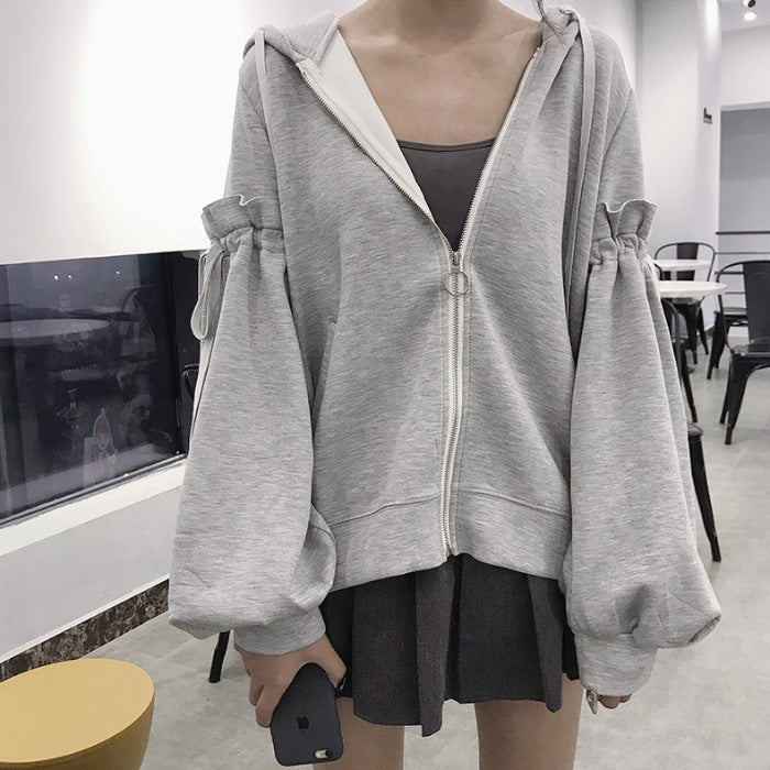 New Spring And Autumn Thin Short Coat Women Loose Korean Version Of All-match Retro Gentle Wind Sweater