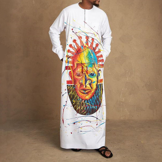 Ethnic Style Men Long Shirt Casual