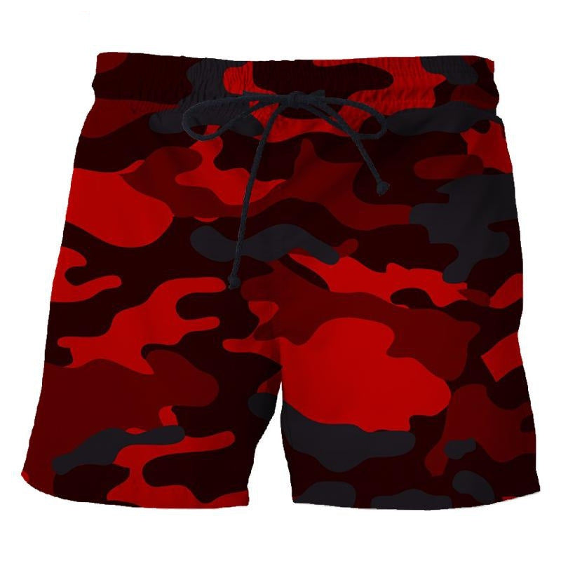 Samouflage Style Printed Loose Shorts Men