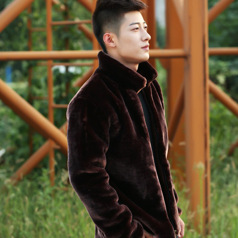 Men's Faux Fur Jacket Mink Fur Coat