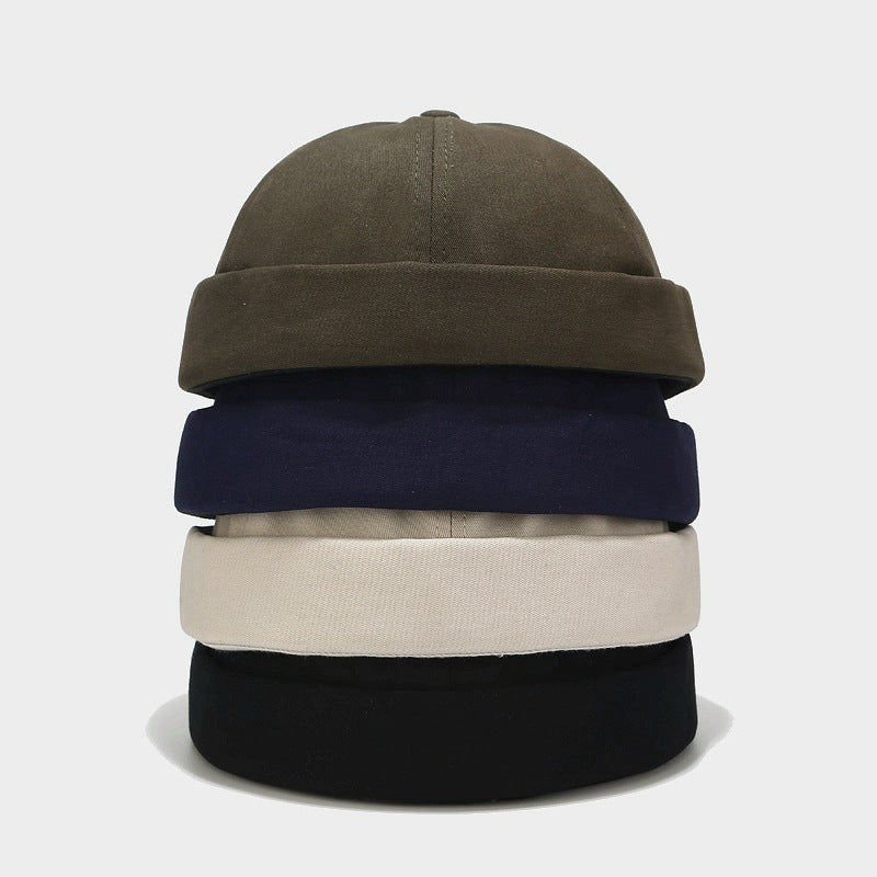 Cotton Retro Solid Color Light Board Landlord Hat Men