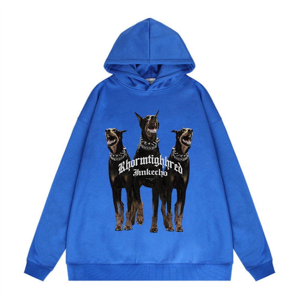 Three Doberman Pinscher Printed Hoodie Men