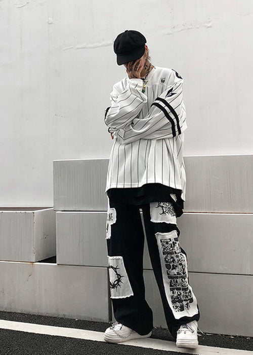 Male Ins Tide Brand High Street Lazy Wind Gangly Handsome Fall Sense Straight Long Pants