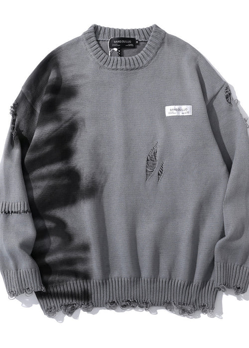 Graffiti Print Crew Neck Sweater Men