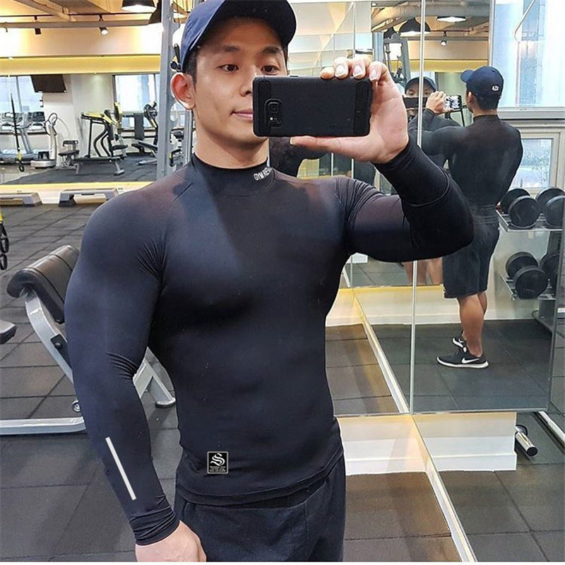 Workout Clothes Contrast Color Slim Fit T-shirt Men