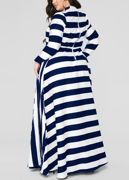 Loose Women''s Dress Plus Size Striped Woman''s Dress