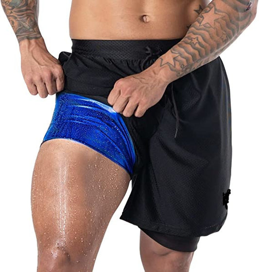 2-in-1 Double Layer Men's Violently Sweat Shorts