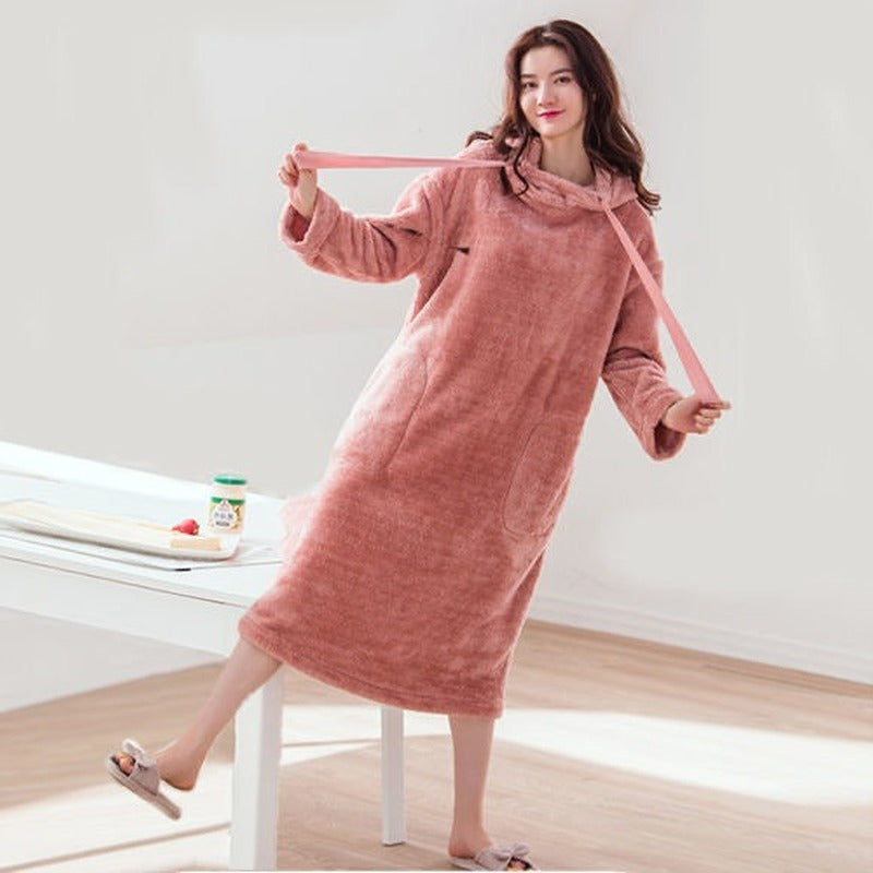 Coral Velvet Pajamas Women Wear Hoodies