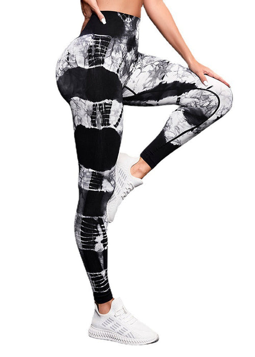 High Waist Hip Lift High Elastic Tie-dye Seamless Yoga Pants