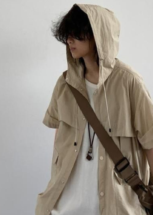 Men's Hong Kong Style Student Loose Niche Design Fun New Men's Material With Hat Lining