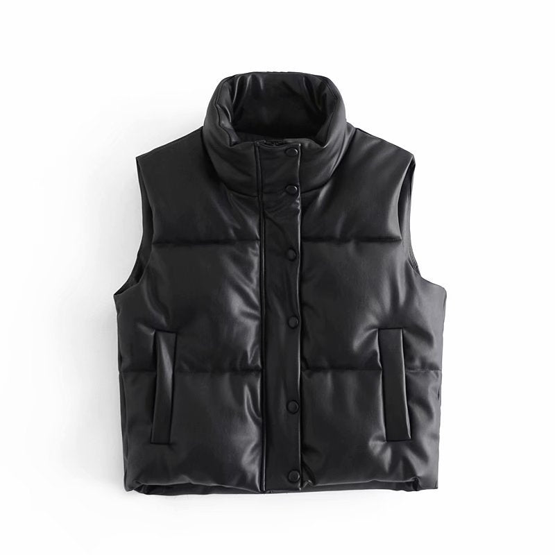 Casual Leather Cotton Vest Jacket