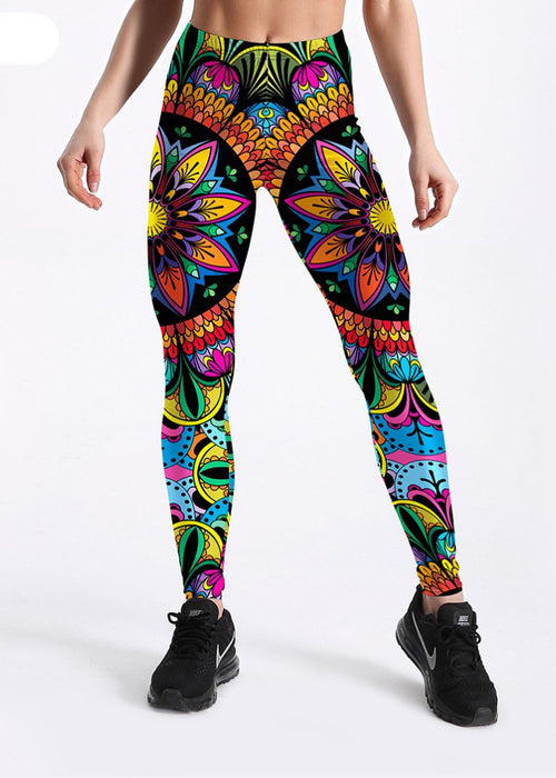 Printed tie dyed high waist exercise Yoga Pants