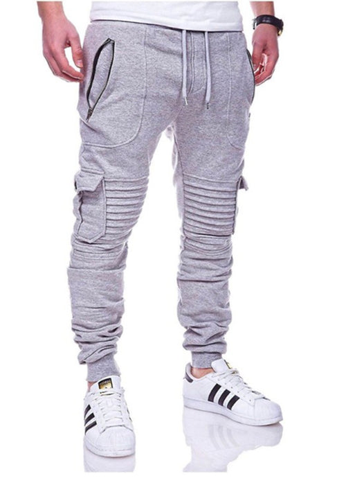 Sports Pants Striped Pleated Casual Men