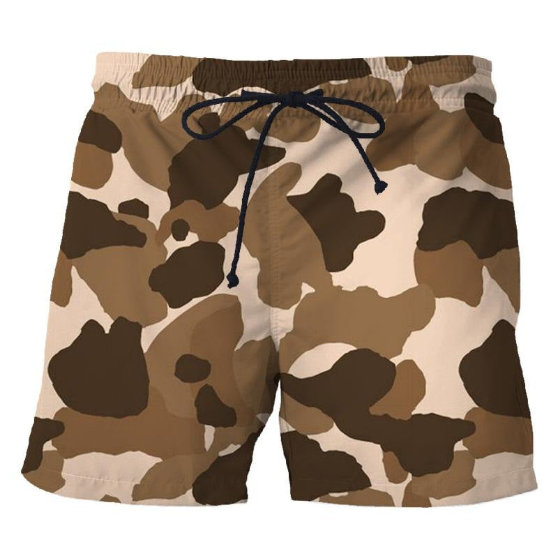 Samouflage Style Printed Loose Shorts Men