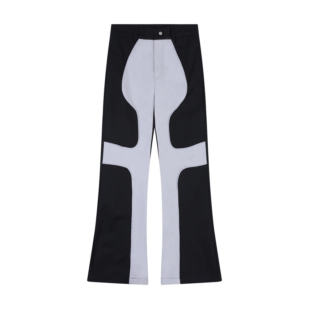 Women's Contrast Color Casual Wide-leg Pants